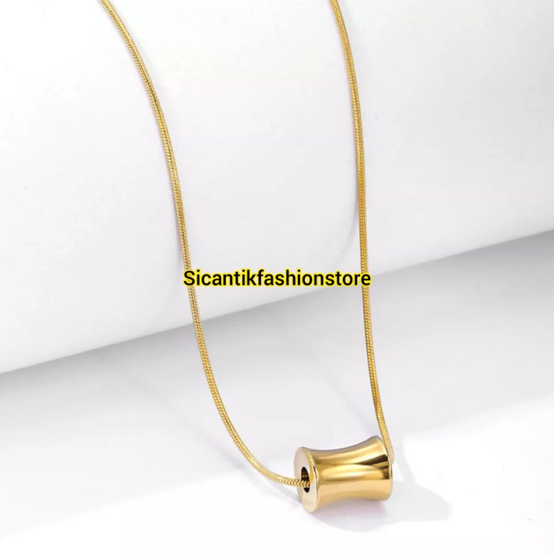 Kalung Titanium Gold Plus Liontin Fashion Wanita Terlaris Anti Karat Selamanya Kalung Choker Terbaru Kalung Titanium Wanita  Korea