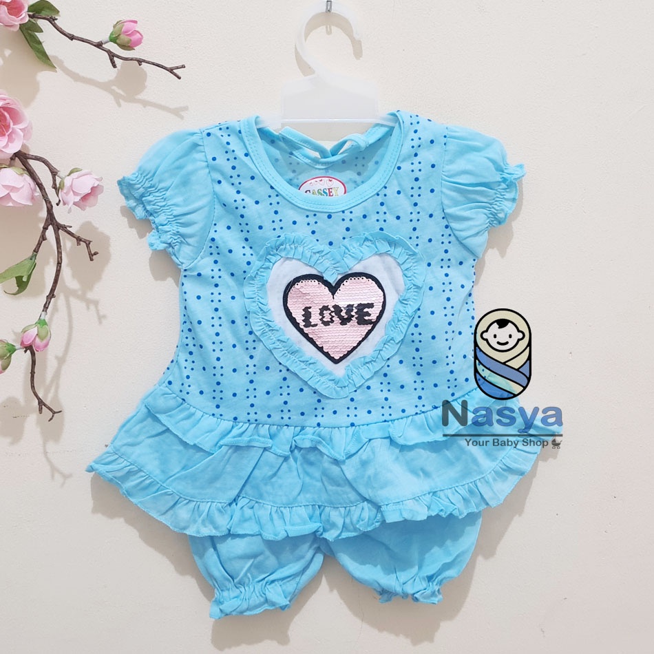 [N-068] Baju bayi Lengan Pendek / setelan baju bayi motif GIRL KEREN