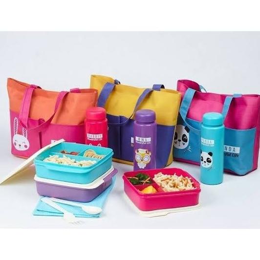 Lunch Box Set Kotak Bekal Makan Anak/Tempat Makan/Souvenir Cantik