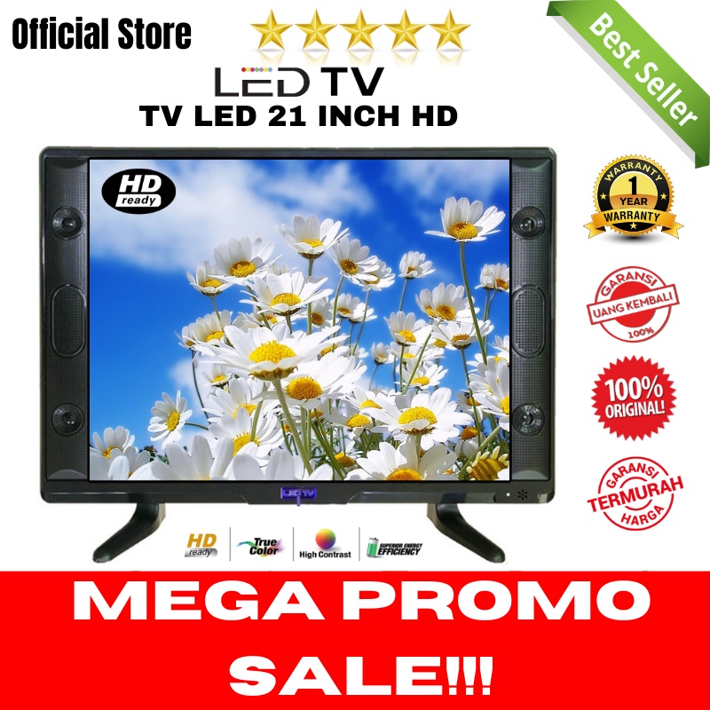 (100% ORIGINAL) TV LED 21 IN SPEAKER HD SUPPORT HDMI VGA VA USB