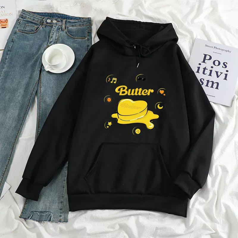 Switer Hoodie Wanita Oversize Hodie Bts Butter Original Terbaru