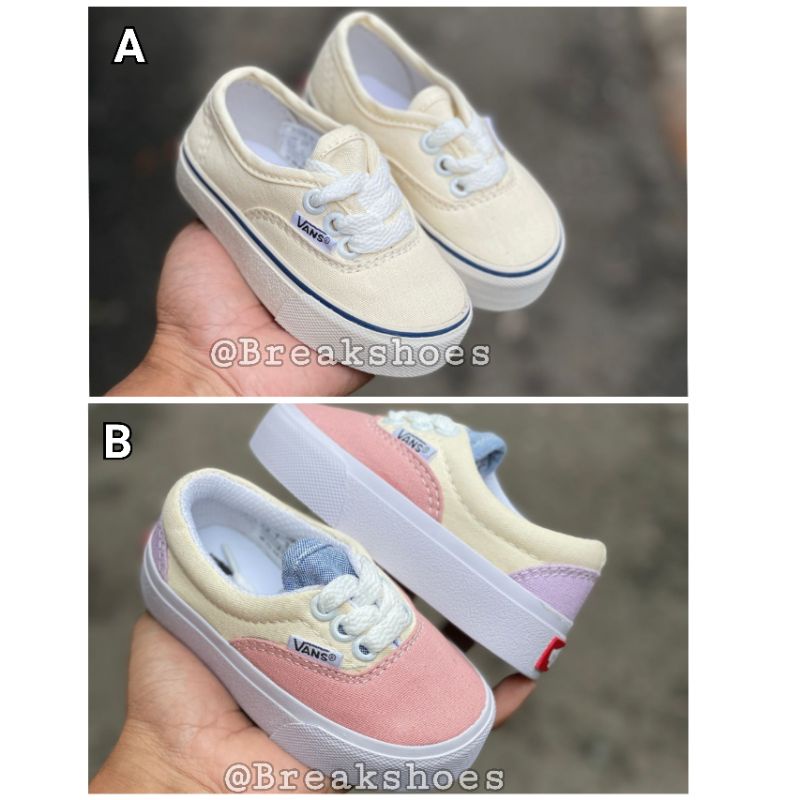 Sepatu anak autentik/era model tali krem/peach krem