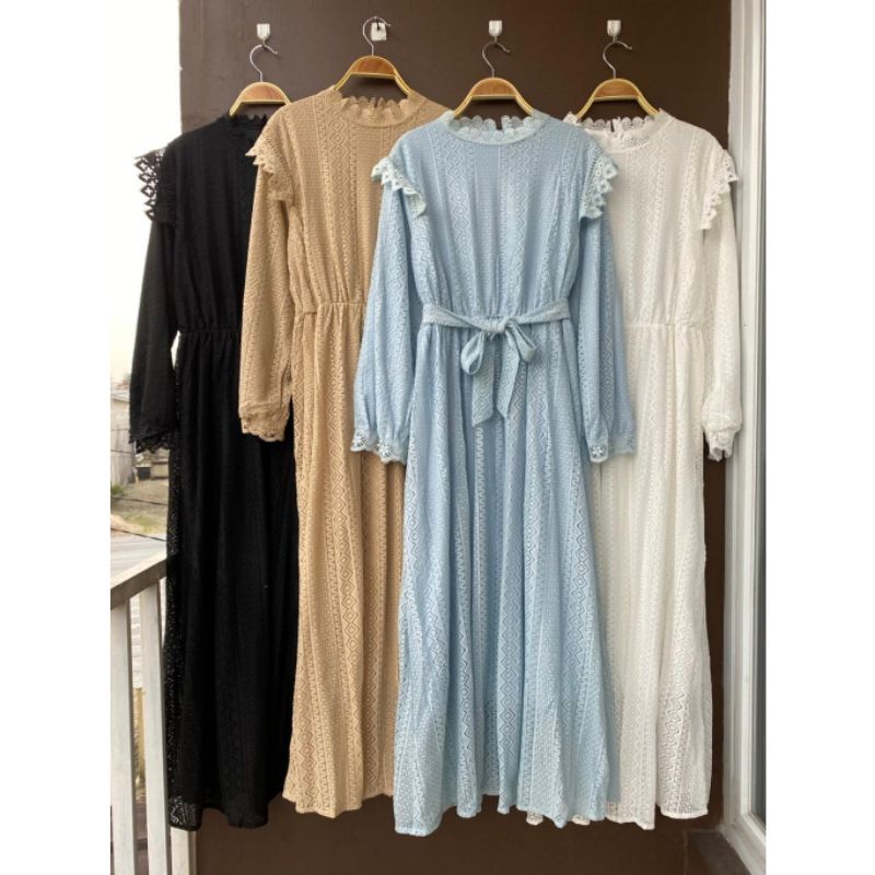 barbie maxi, gamis brukat lace import, dress lfy bangkok, maxi premium