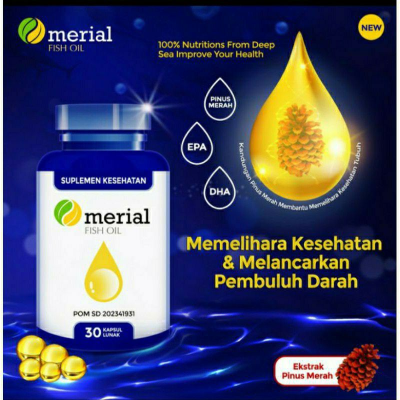 MERIAL FISH OIL - MINYAK IKAN HERBAL ALAMI - SUPLEMEN KESEHATAN