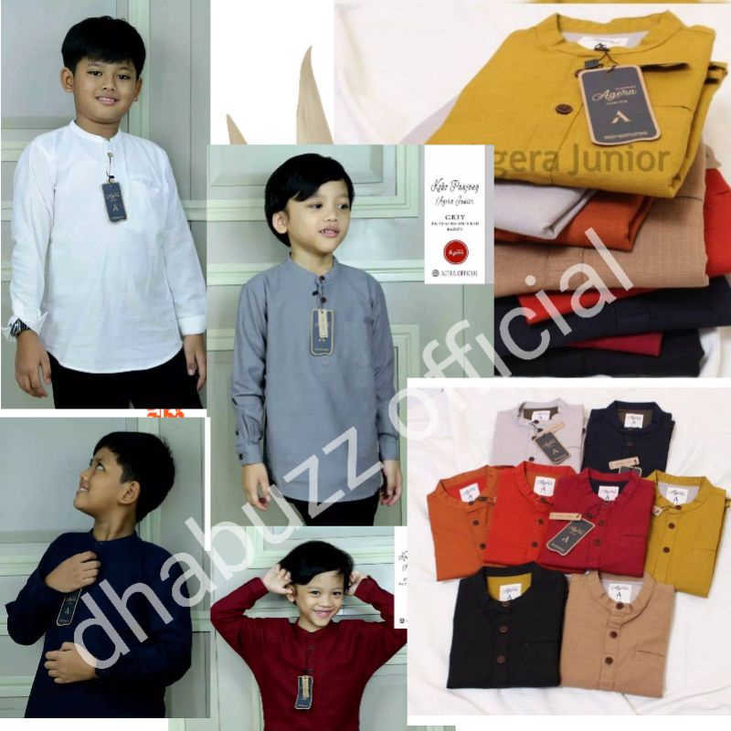 BAJU KURTA KEMEJA KOKO KEMKO ANAK KATUN ORIGINAL TERBARU LENGAN PANJANG AGERA JUNIOR