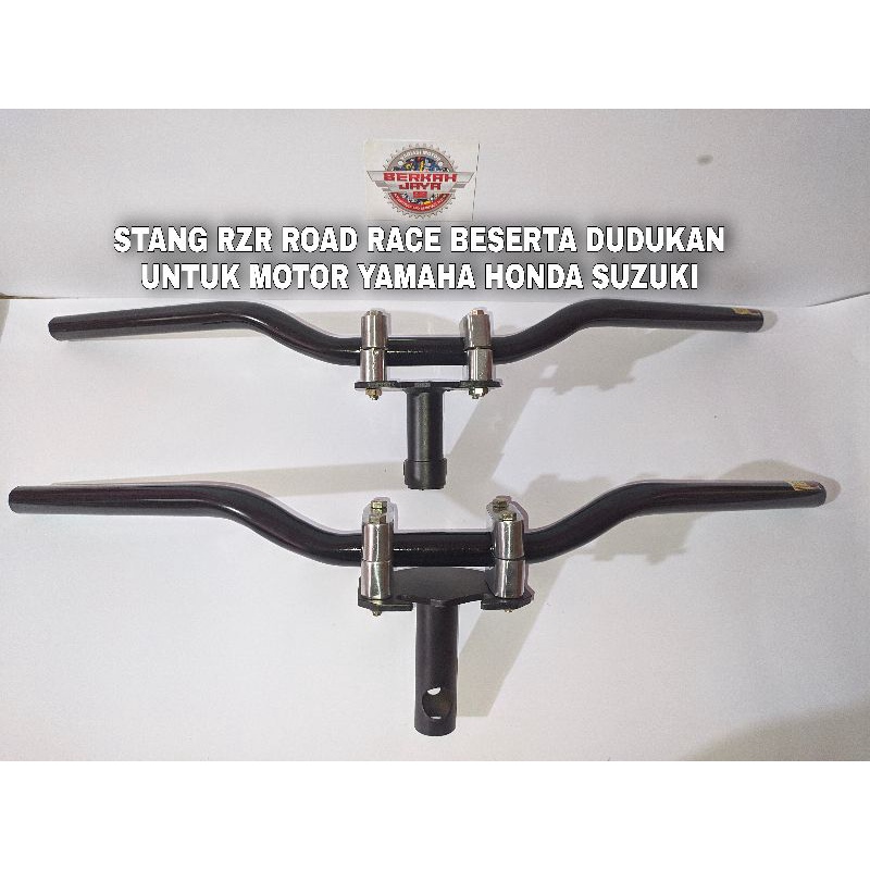 Stang Rzr Road Race beserta Dudukan Adaptor Stang Honda Yamaha Honda Suzuki Bahan Berkualitas Tinggi