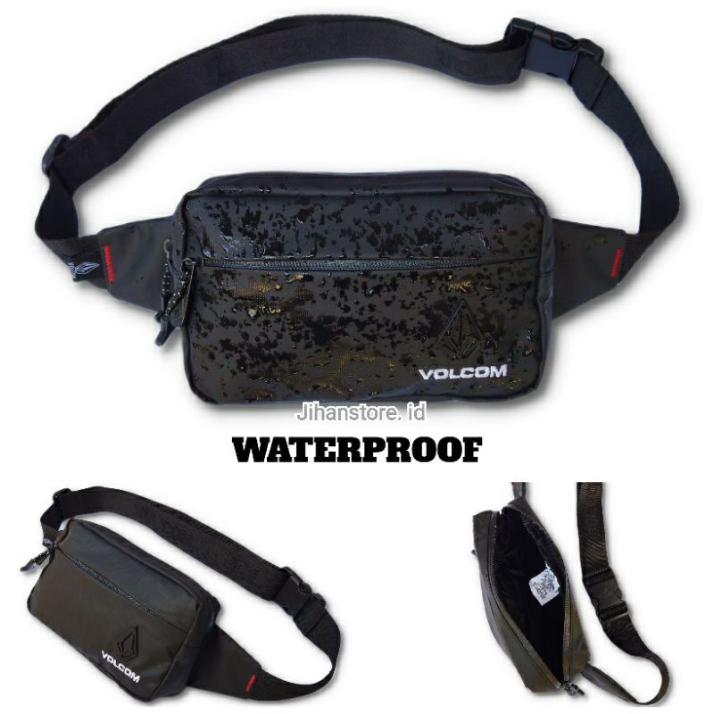 TAS VOLCOM WAISTBAG VOLCOM TAS SELEMPANG VOLCOM WATERPROOF LOGO BESI