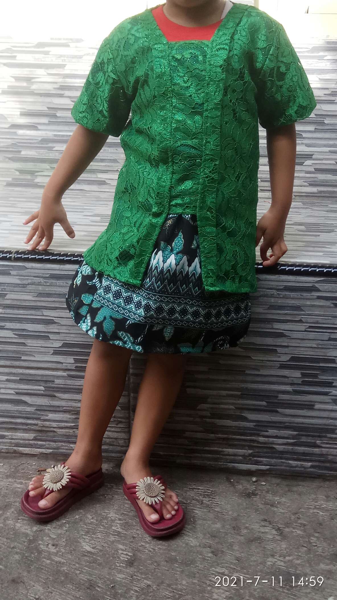 Kebaya Anak Modern Brukat Brokat Caca Set Setelan Kids Rok Batik Dm