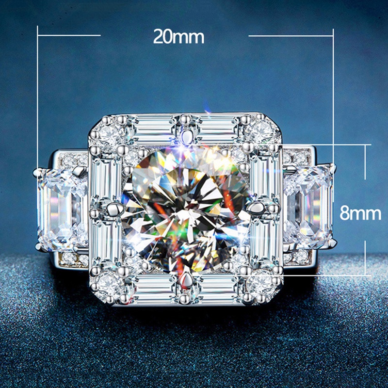 Fancyqube Cincin Cubic Zirconia Shiny Warna Silver Untuk Pria Dan Wanita