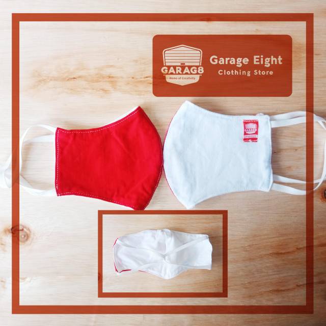 Masker non medis 2 layer-motif merah putih