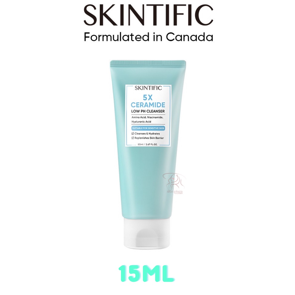 SKINTIFIC 5X Ceramide Low pH Cleanser Gentle For Sensitive Skin 15ml MINI BPOM