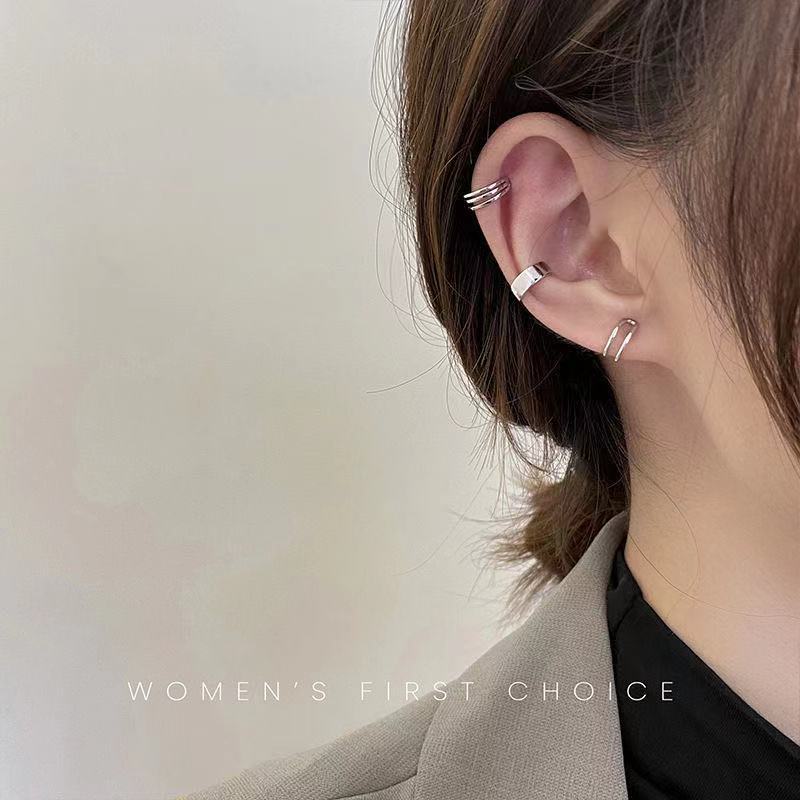 3 Pcs Anting Klip Tanpa Tindik Untuk Wanita