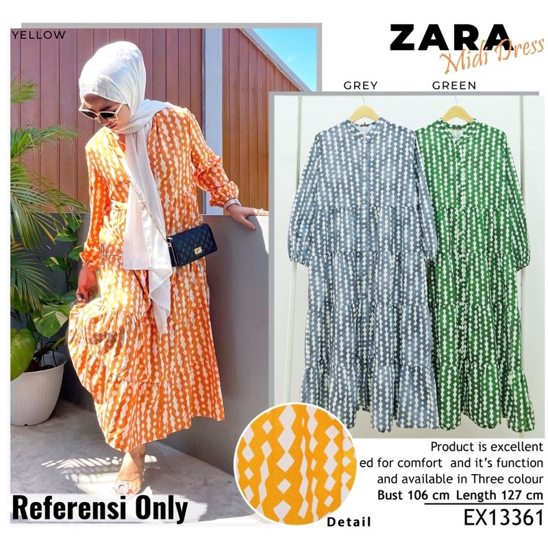 DRESS ZARA PRINTING / GAMIS ZARA TERBARU