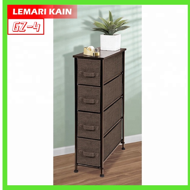 Lemari Selip 4 Laci  Minimalis Rak Lemari Penyimpanan Lemari Kain Linen Lemari Minimalis GZ-4 Worldhome66