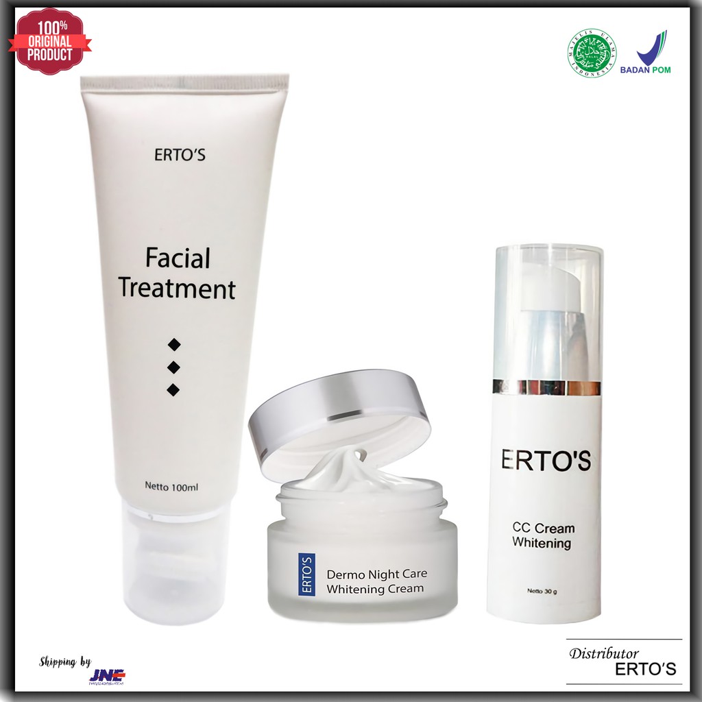 PAKET PEMULA ERTOS FACIAL TREATMENT - CC CREAM - NIGHT CREAM ORIGINAL BPOM