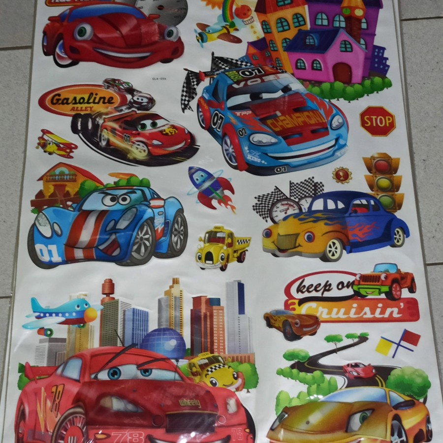 Sticker Stiker dekorasi kamar Room Decor Seri Mobil