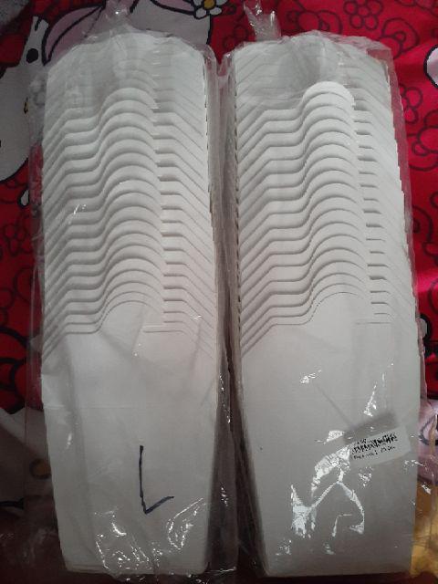 Rice Box Food Pail Noodle Box Paper Kertas Putih Polos Kotak Makan Kemasan Nasi Besar Isi 25 Pcs