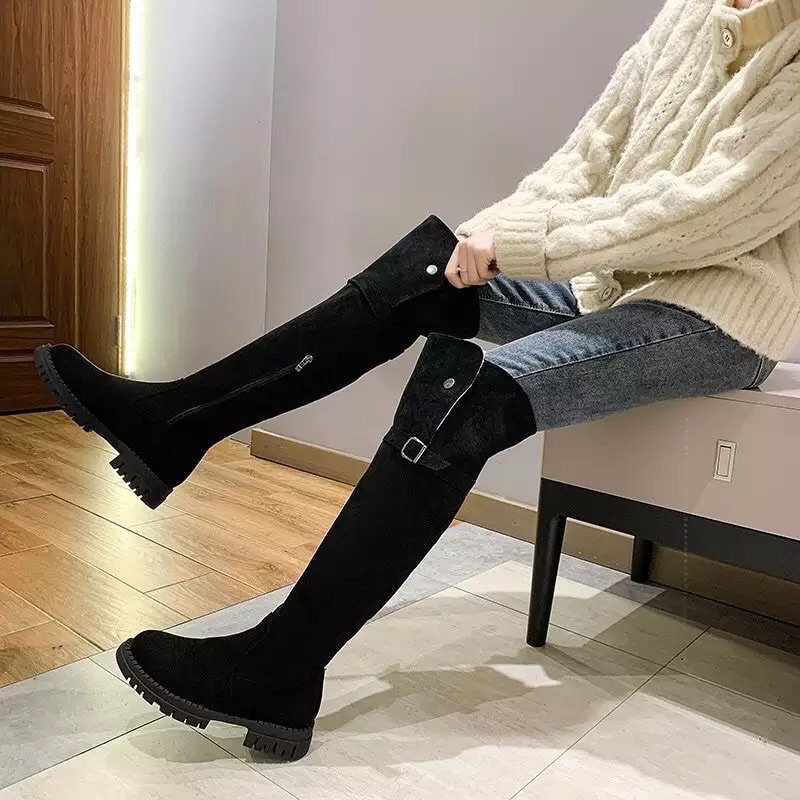 Winter Overknee Boots Suede Boots Selutut Wanita