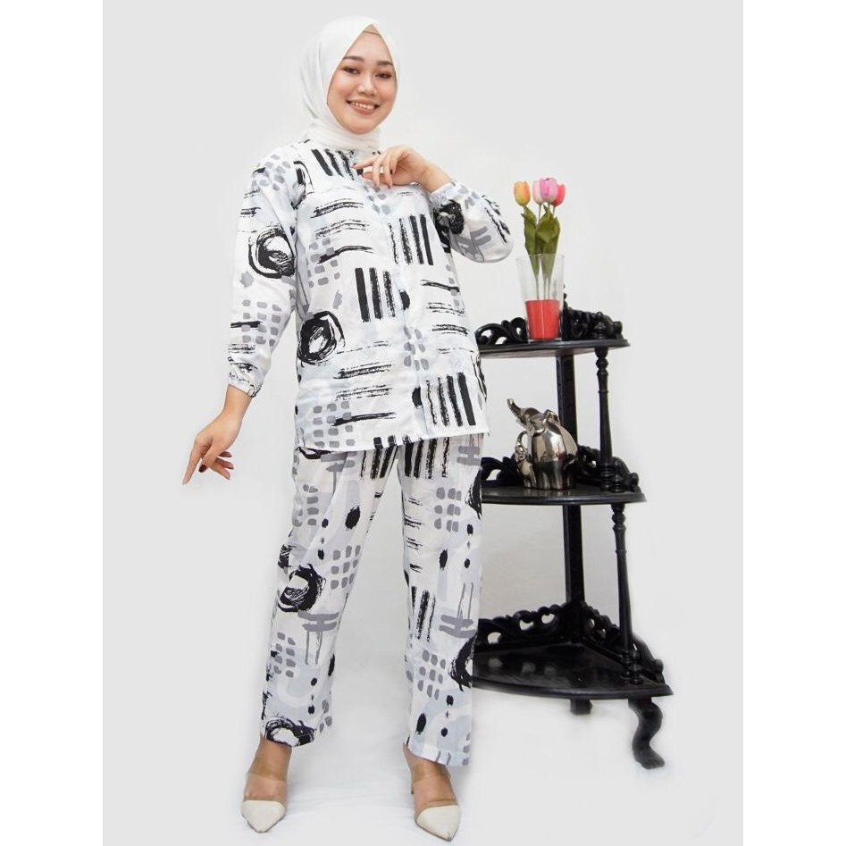 Tokomilkan - Setelan Motif Wanita Corak MULAN SET Tie Dye Bahan Katun