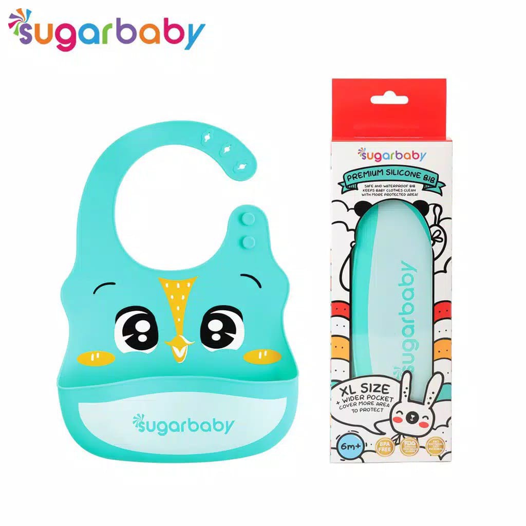 Sugar Baby Premium Silicone BIB XL Size / Silicone Bib NATURE SERIES SUGARBABY SLABER SILIKON BAYI TATAKAN MAKAN BAYI