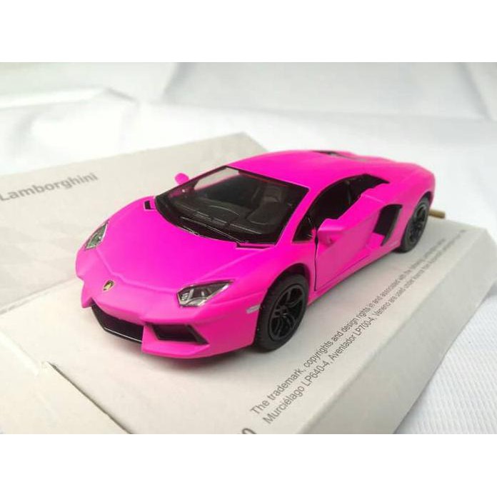 Terbaru Lamborghini Aventador Pink (Diecast Miniatur Mobil 1/32 Kinsmart)