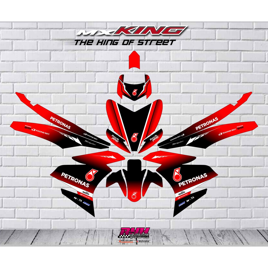 STIKER DECAL FULL BODY MX KING 150 PETRONAS 2020 SKULL