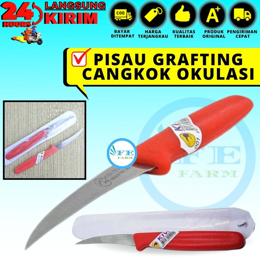 Pisau Grafting Cangkok Okulasi Knife Fruit LOKAL Peralatan Berkebun FEFARM