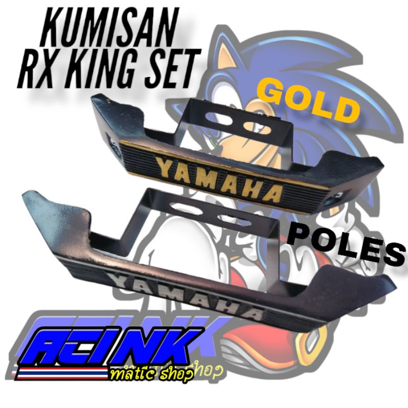 KUMIS RX KING hitam gold ngeset breket/dudukan-kumisan Yamaha RX KING ngeset breket