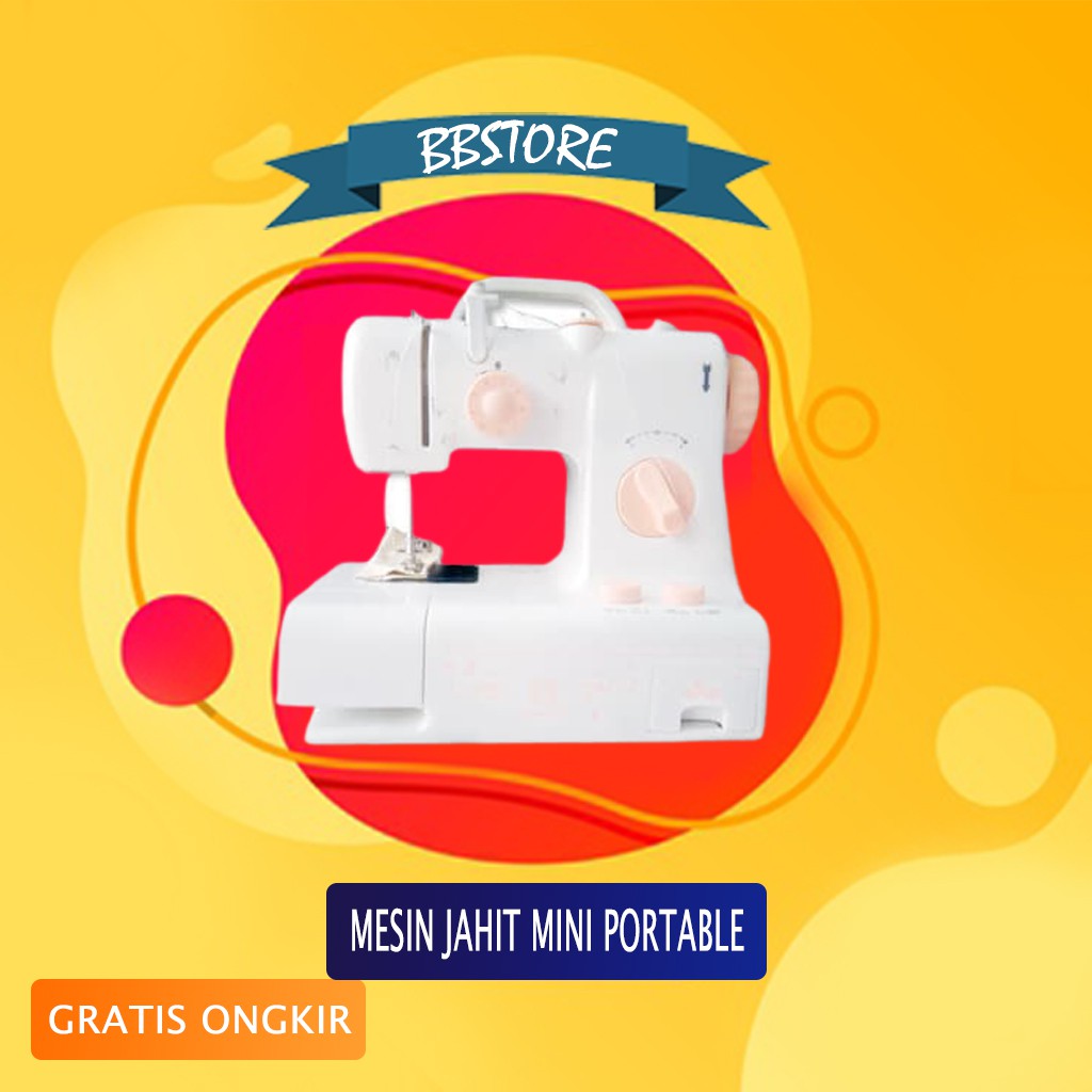 MESIN JAHIT SEWING MACHINE MINI FHSM 318 PORTABLE BISA JAHIT MAJU MUNDUR
