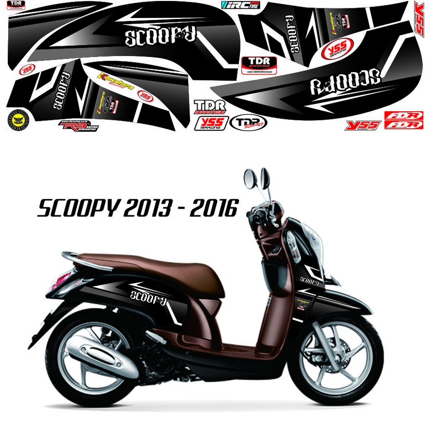 STICKER RACING VARIASI SIMPLE SCOOPY FI STRIPING ALL SCOOPY 2014-2016 STRIPING CUSTOM