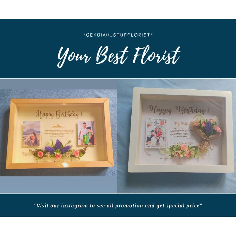 Flowers Dry in Frame 3D 25x30x5cm