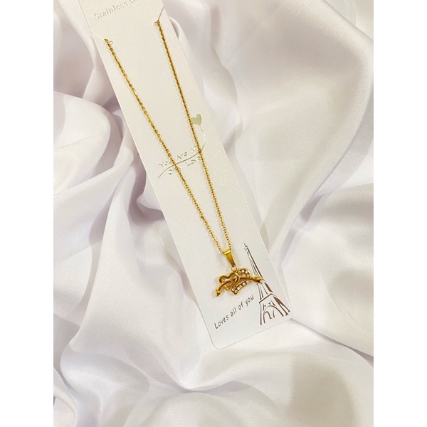 kalung love titanium emas / liontin love emas / kalung titanium anti karat