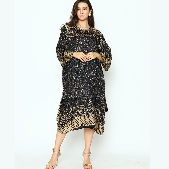 BATIK DRESS - DRESS 001 DOMINANT BLACK GOLD - RINJANIE AVON