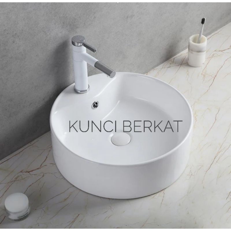 Wastafel bulat on table/Wastafel bulat diatas meja/Body only/Wastafel aja