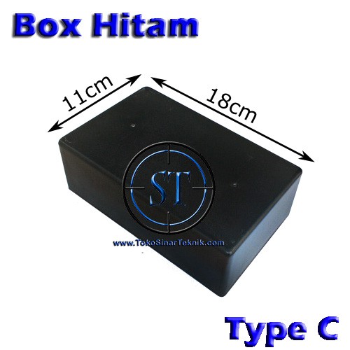 Box Hitam Plastik Type C 180x115x60 mm 18x11,5x6 Cm Box Casing Driver Case Kotak Plastik tebal Multifungsi Adaptor Modem Bok Serbaguna Tutup