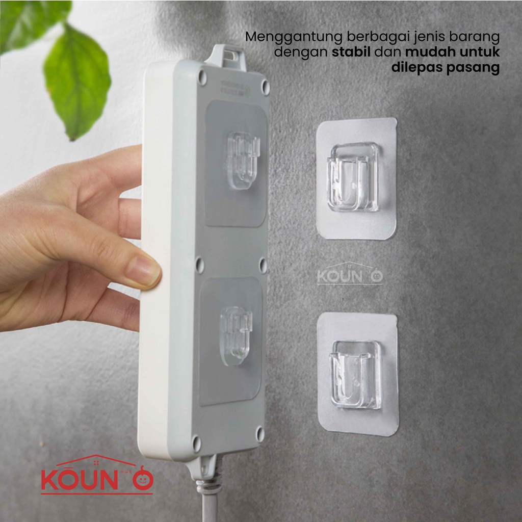 1 Set Perekat Gantungan Tempel Dinding Tembok Kuat Tanpa Paku Socket Hook Multifungsi Serbaguna