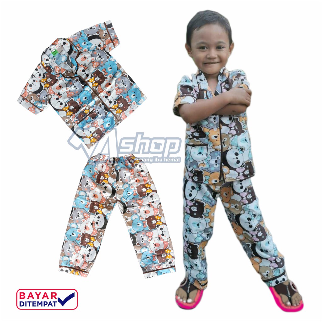 Baju Tidur Anak / Piyama Anak Karakter Beruang