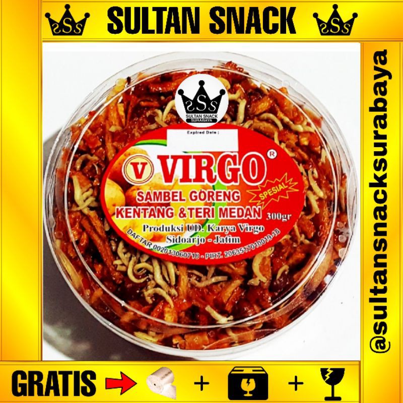 

SULTAN SNACK Sambal / Sambel Goreng Virgo Besar Panen Raya