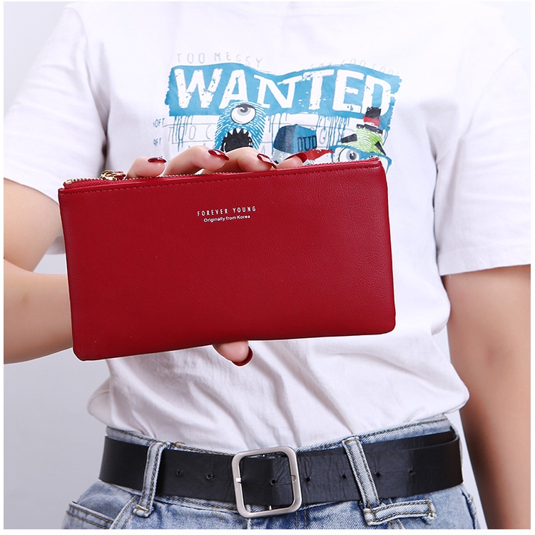 Dompet Panjang Simple 2in1/  Clutch Wanita Terbaru Import Original  FOREVER YOUNG - 380