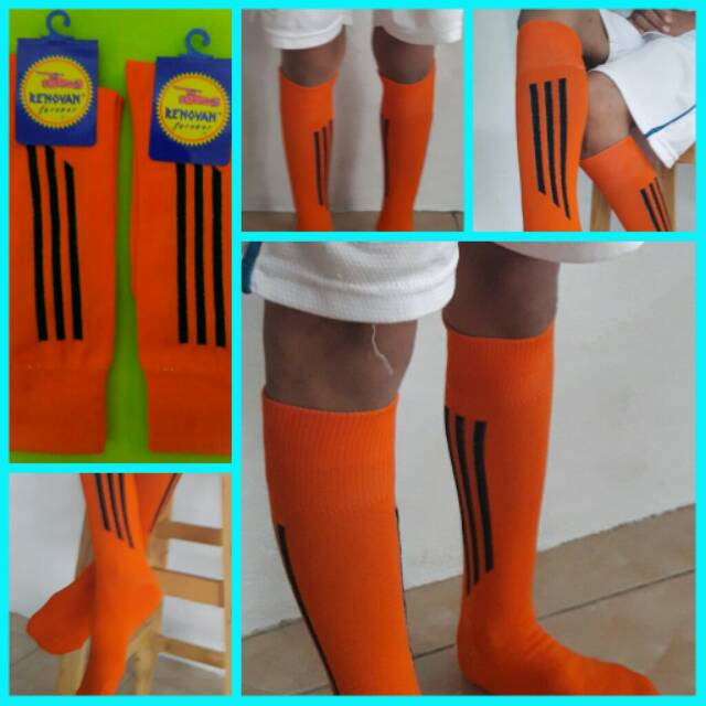 Kaos Kaki Futsal Anak Laki - Laki Orange Strip Hitam