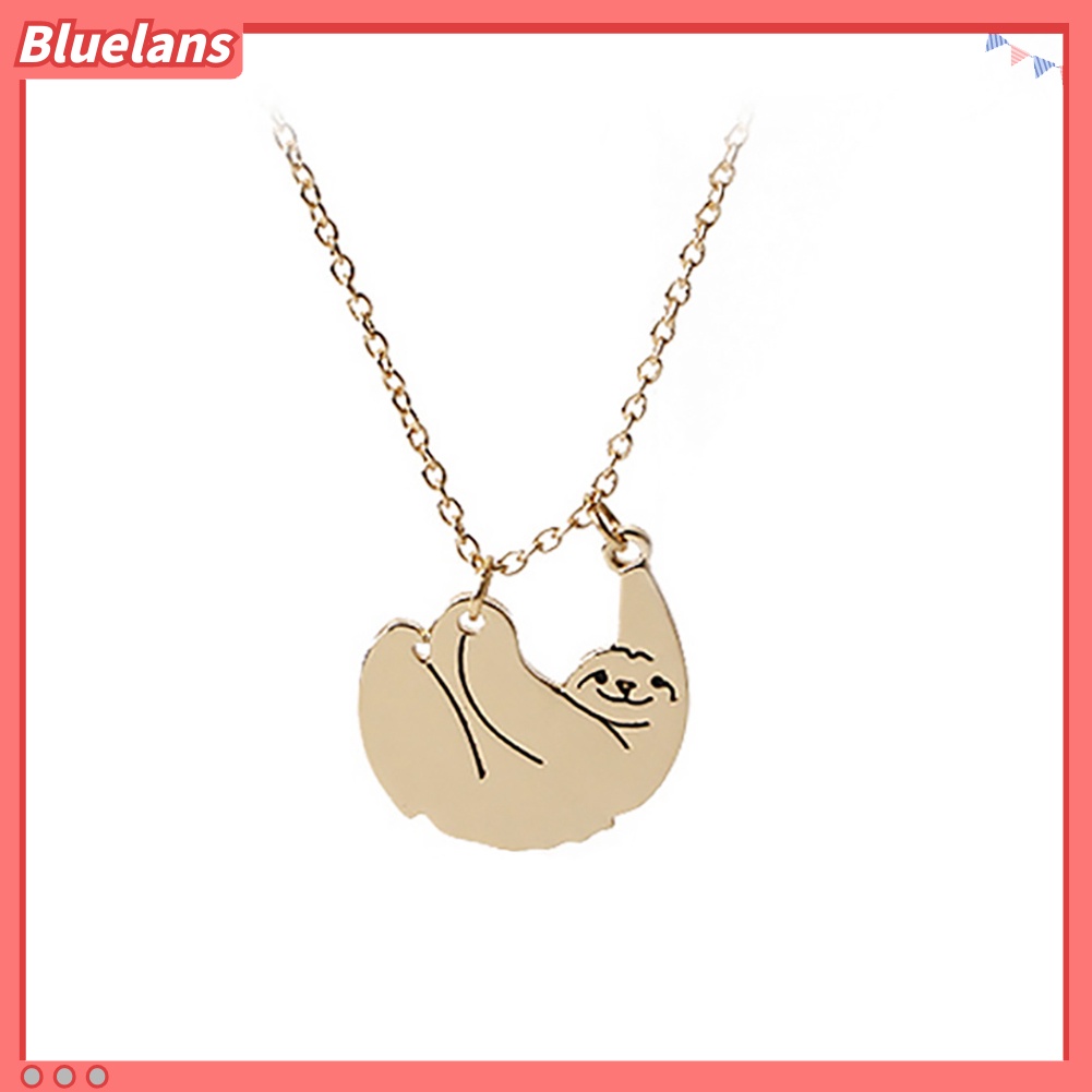 Bluelans Lovely Cartoon Sloth Pendant Necklace Unisex Jewelry Sweater Long Chain Decor