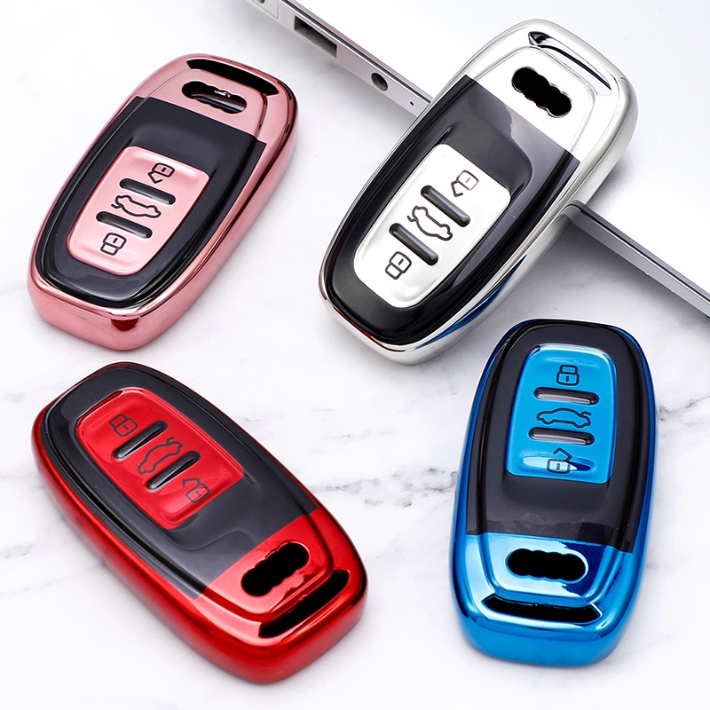 Tpu Remote Mobil Smart Key Cover Case Shell Untuk Audi A1 A3 A4 A5 A6 A7 A8 Quattro Q3 Q5 Q7 2009-2015 Holder Tas Fob Aksesoris