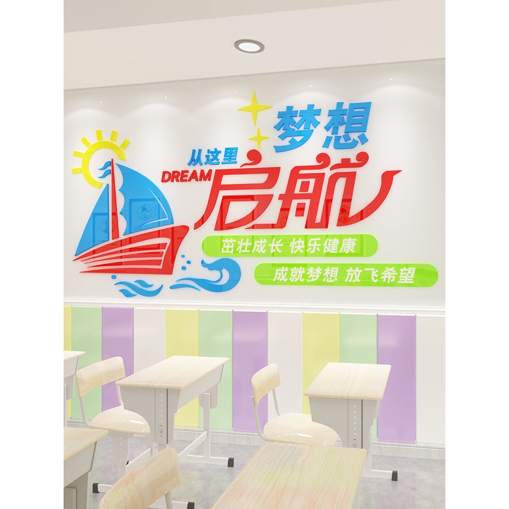 Kelas awal mimpi, tata letak stiker dinding berlayar, stiker