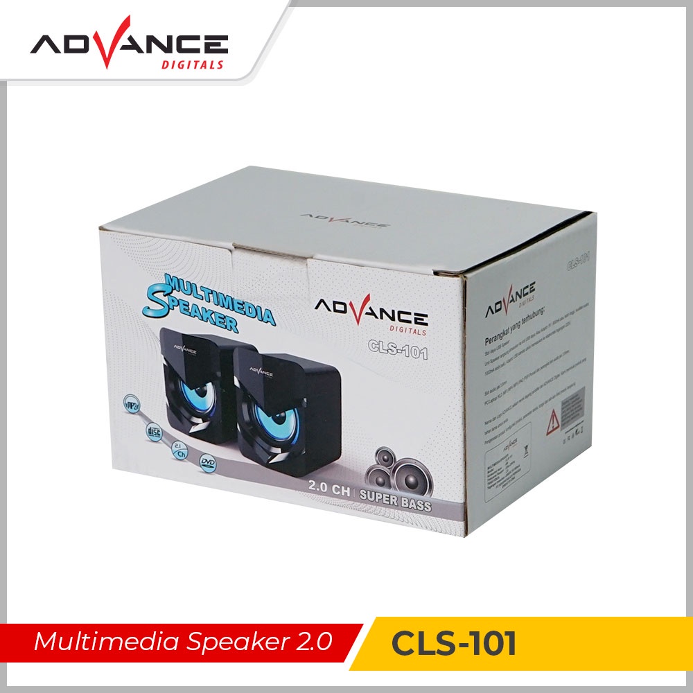 Advance Speaker Komputer Gaming USB Audio Super Bass LED CLS101 Garansi 1 Tahun