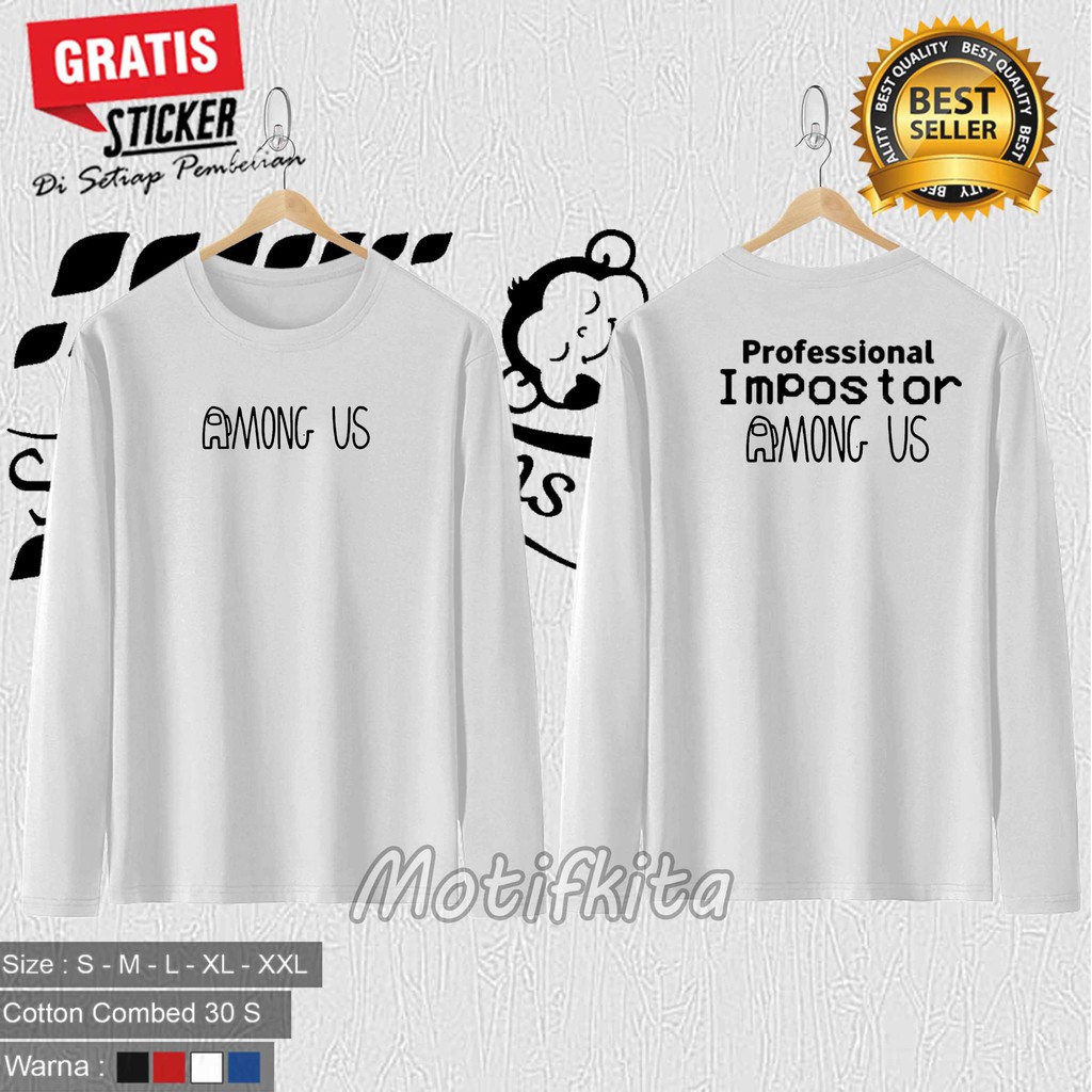 Baju Kaos Lengan Panjang Among Us Profesional Inpostor Keren Pria Dan Wanita Distro New Design Shopee Indonesia