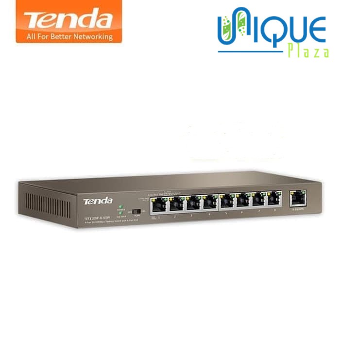 Tenda TEF1109P-8-63W 9-Port 10-100 Mbps Desktop Switch With 8-Port PoE