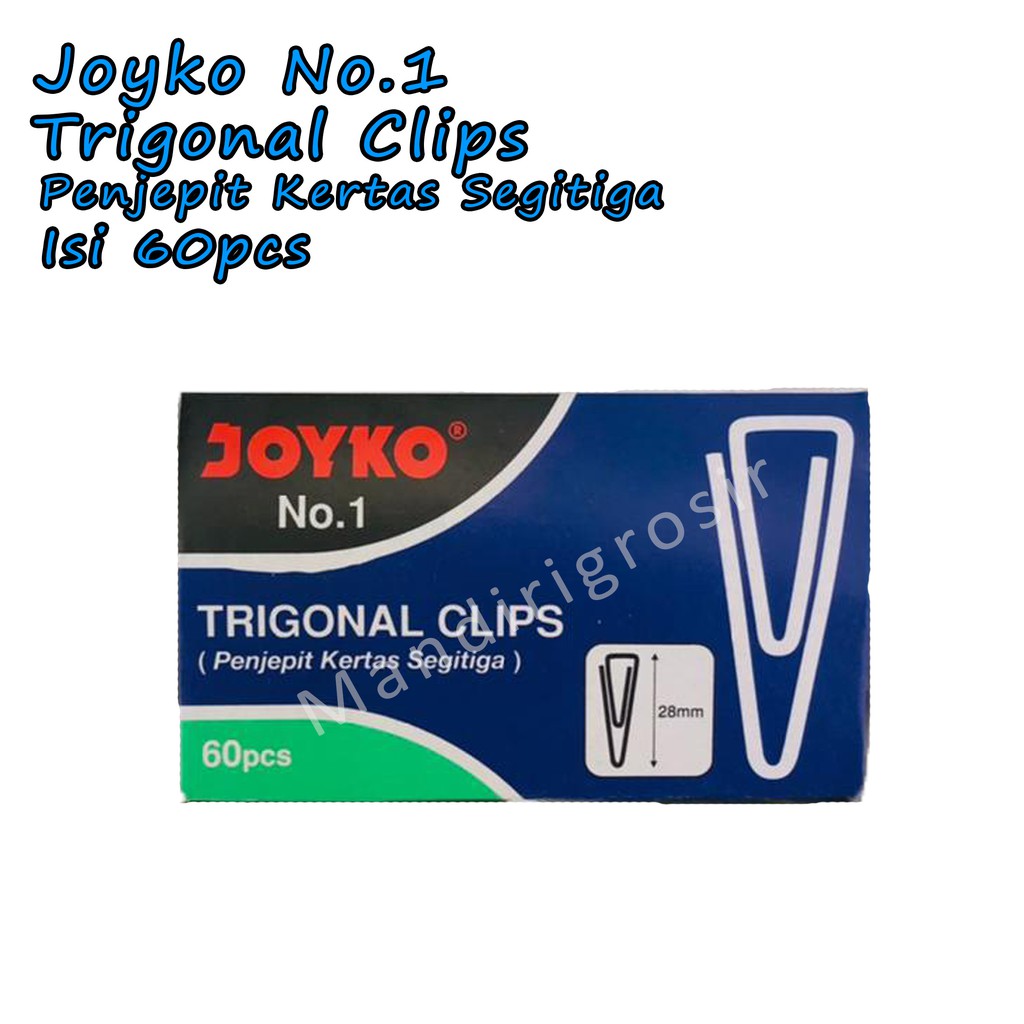 Trigonal Clips *Joyko No.1 * Penjepit Kertas Segitiga * 60pcs