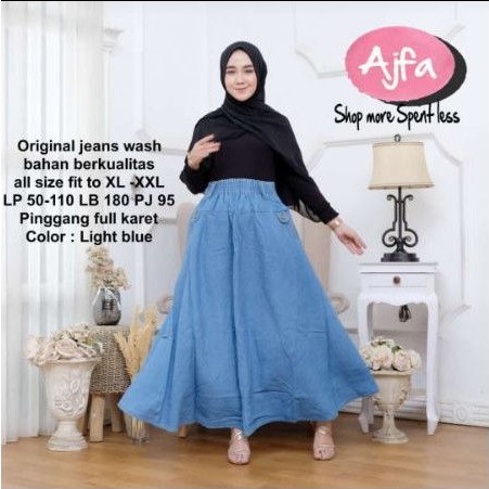 ROK JEANS LEBAR SAKU KANAN KIRI Ajfa