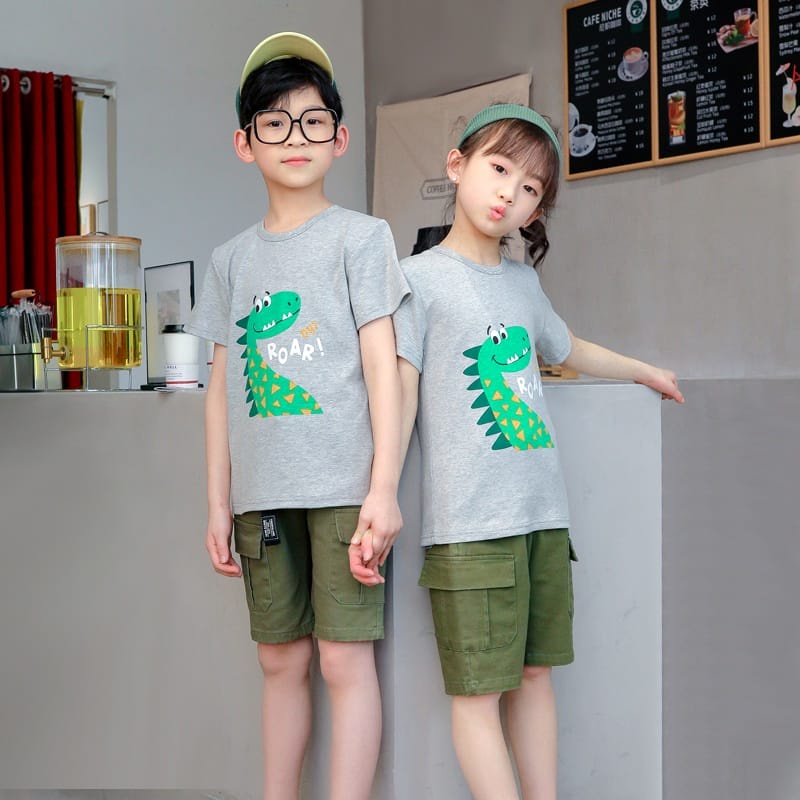 MYSTIQUE.ID-BAJU KAOS COUPLE DINO  T-SHIRT LUCU DAN AESTHETIC