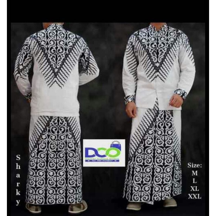 setelan Koko sarung batik solo/setelan Koko sarung batik berkualitas tidak luntur asli solo
